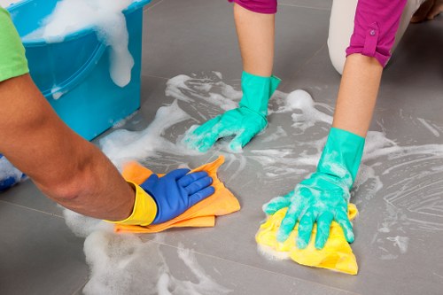 Preparation checklist and cleaning supplies for a one-off clean in E9