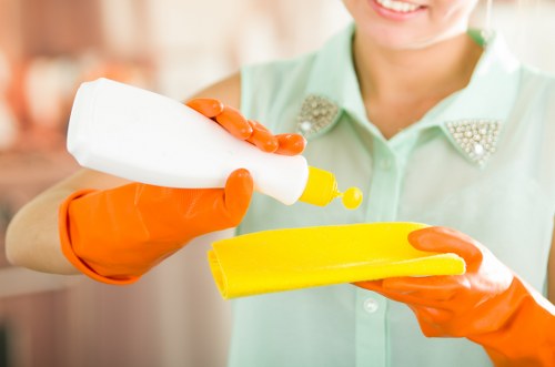 Completed carpet cleaning service checklist with complaint review notes